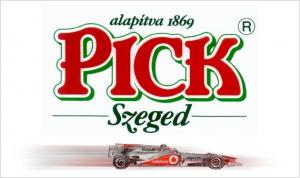 Pick embléma egy Formula 1-es versenyautón