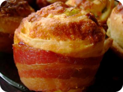 Baconos tekercs muffin sütőben recept fotója