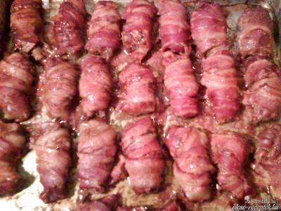 Baconos csirkemáj recept fotója